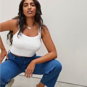 Everlane Cropped Sweater Cami White
